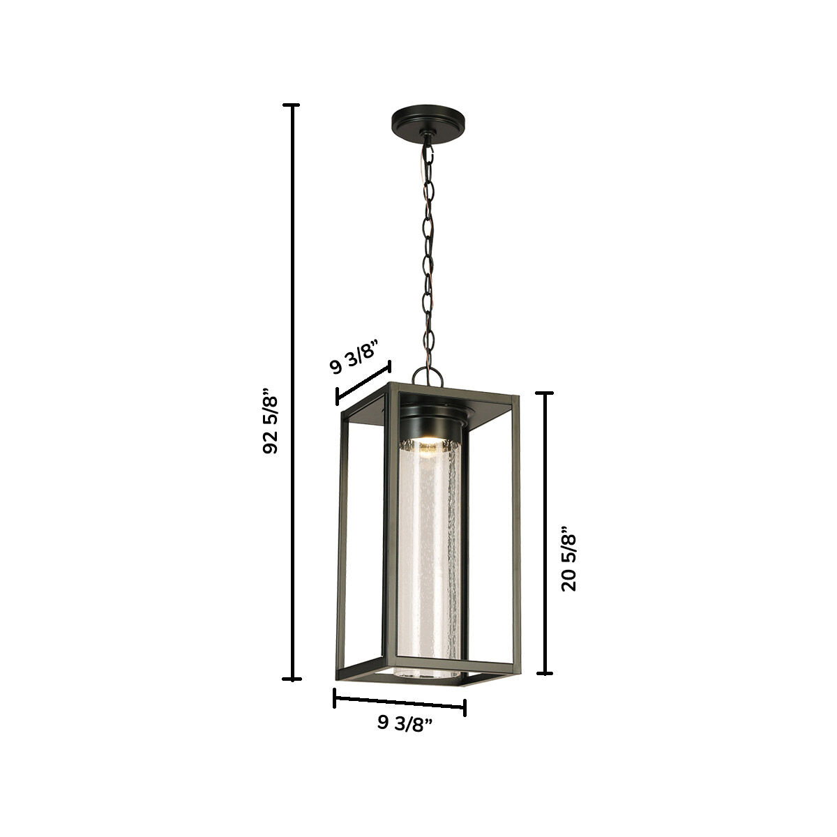 Walker Hill LED 9.97 inch Matte Black Outdoor Pendant